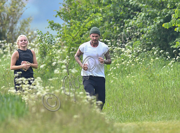 David Beckham jogging