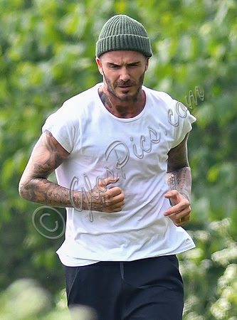 David Beckham jogging