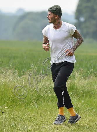 David Beckham jogging