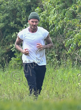 David Beckham jogging