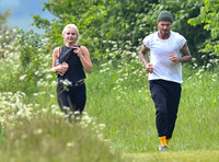 David Beckham jogging