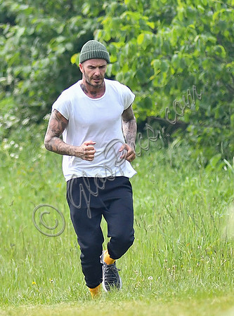 David Beckham jogging