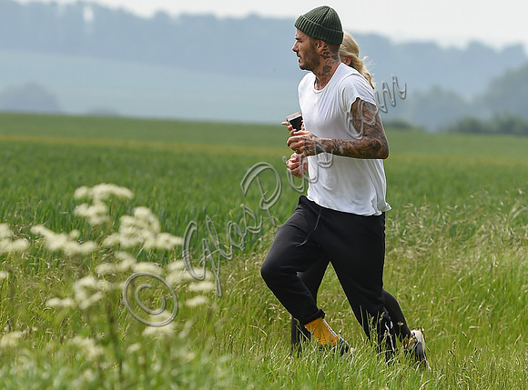 David Beckham jogging
