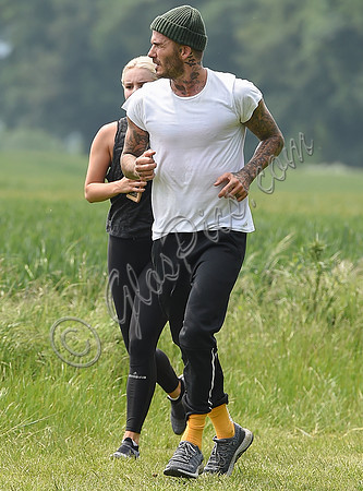 David Beckham jogging