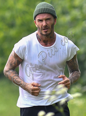 David Beckham jogging