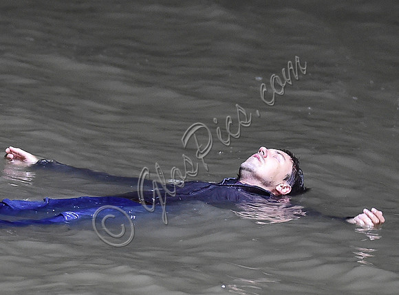 Broadchurch Filming on location at  Clevedon's Marine Lake