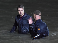 Broadchurch Filming on location at  Clevedon's Marine Lake
