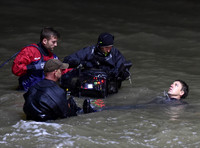 Broadchurch Filming on location at  Clevedon's Marine Lake