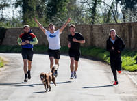 Finlay Munro Kemp, Rudy Law Rafferty Law, and Darren Strowger jogging