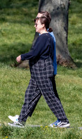 Pregnant Alexandra Roach in dungarees with husband Jack Scales