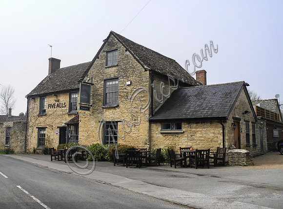 External view, The Five Alls, at Filkins