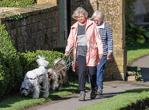Sue Barker out with her dog