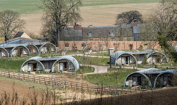 Soho Farmhouse, views over the Piglet Cabins