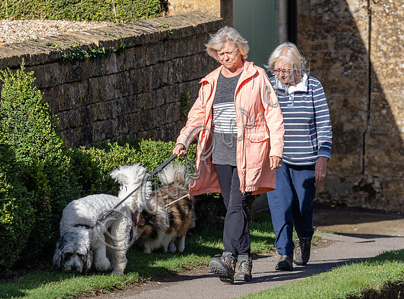 Sue Barker out with her dog