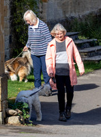 Sue Barker out with her dog