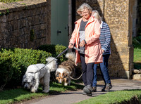 Sue Barker out with her dog
