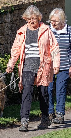 Sue Barker out with her dog