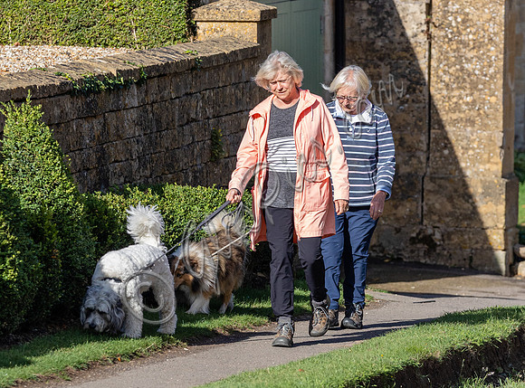 Sue Barker out with her dog