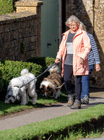 Sue Barker out with her dog