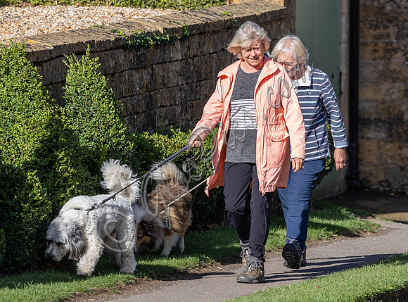 Sue Barker out with her dog