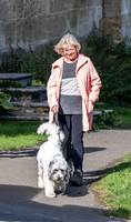 Sue Barker out with her dog