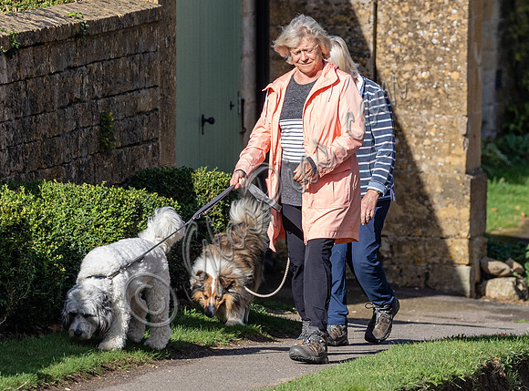 Sue Barker out with her dog