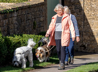 Sue Barker out with her dog