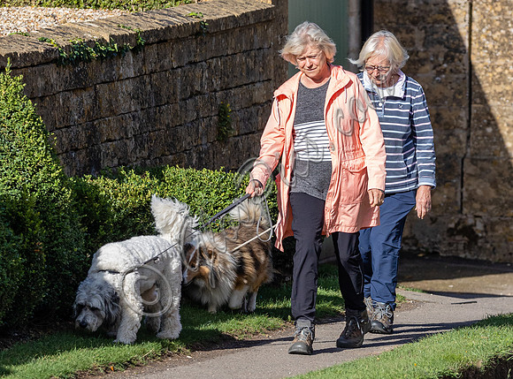 Sue Barker out with her dog