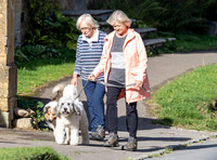 Sue Barker out with her dog