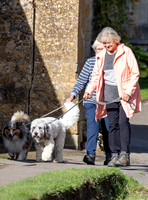 Sue Barker out with her dog