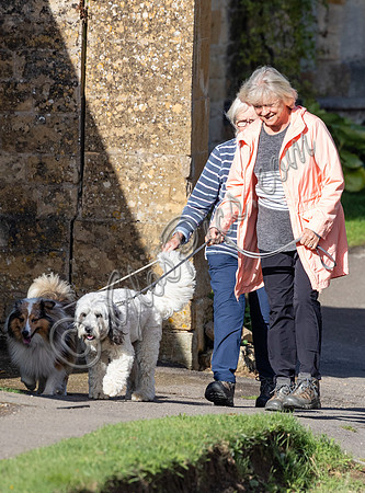 Sue Barker out with her dog