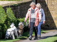 Sue Barker out with her dog