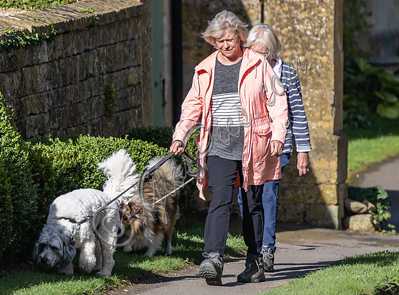 Sue Barker out with her dog