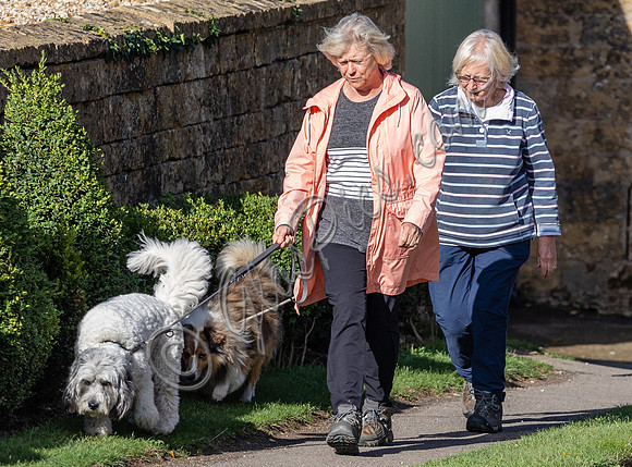 Sue Barker out with her dog