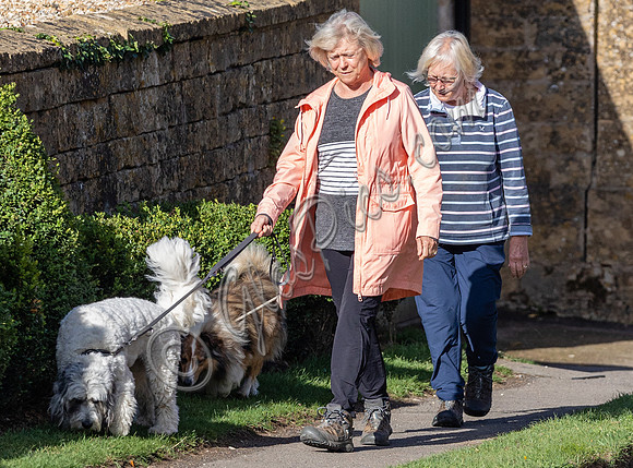 Sue Barker out with her dog