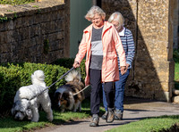 Sue Barker out with her dog