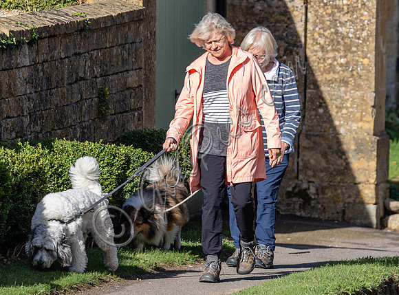 Sue Barker out with her dog