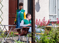 Connor Swindles and Patricia Allison filming "Sex Education"