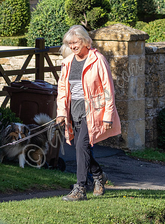 Sue Barker out with her dog