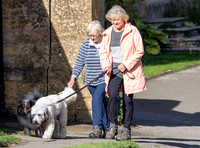 Sue Barker out with her dog