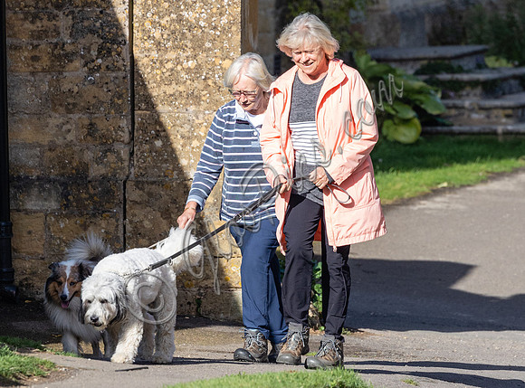 Sue Barker out with her dog