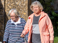 Sue Barker out with her dog