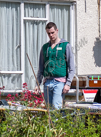 Connor Swindells playing Adam Groff on set for Netflix teen comedy drama "Sex Education"