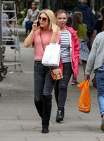 Jessica Rose Moor in pink top and black jeans