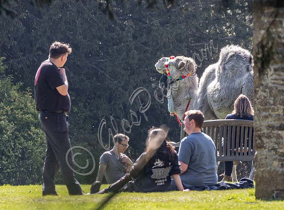 On set filming on location