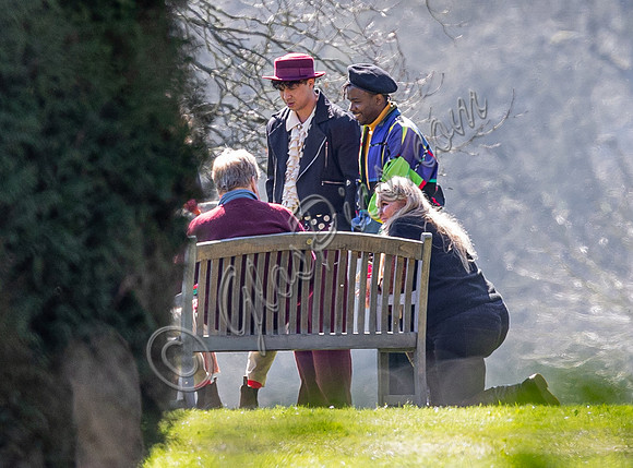 On set filming on location