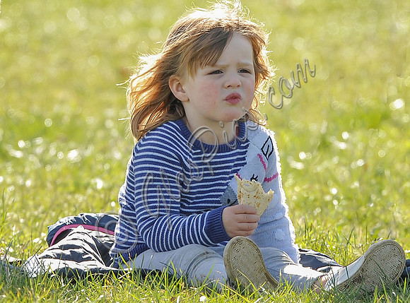 Mia Tindall eating crêpes