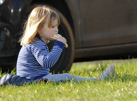 Mia Tindall eating crêpes