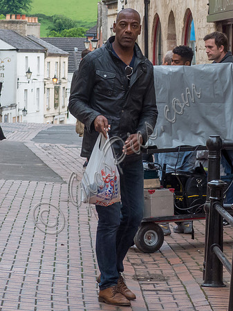 Sidney Cole on set, filming for "Back" in Stroud, with others