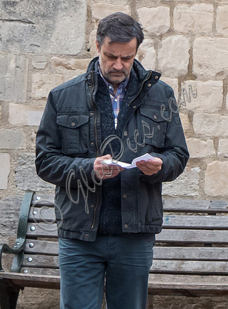 Tony Gardner on set filming for "Back" in Stroud, alone